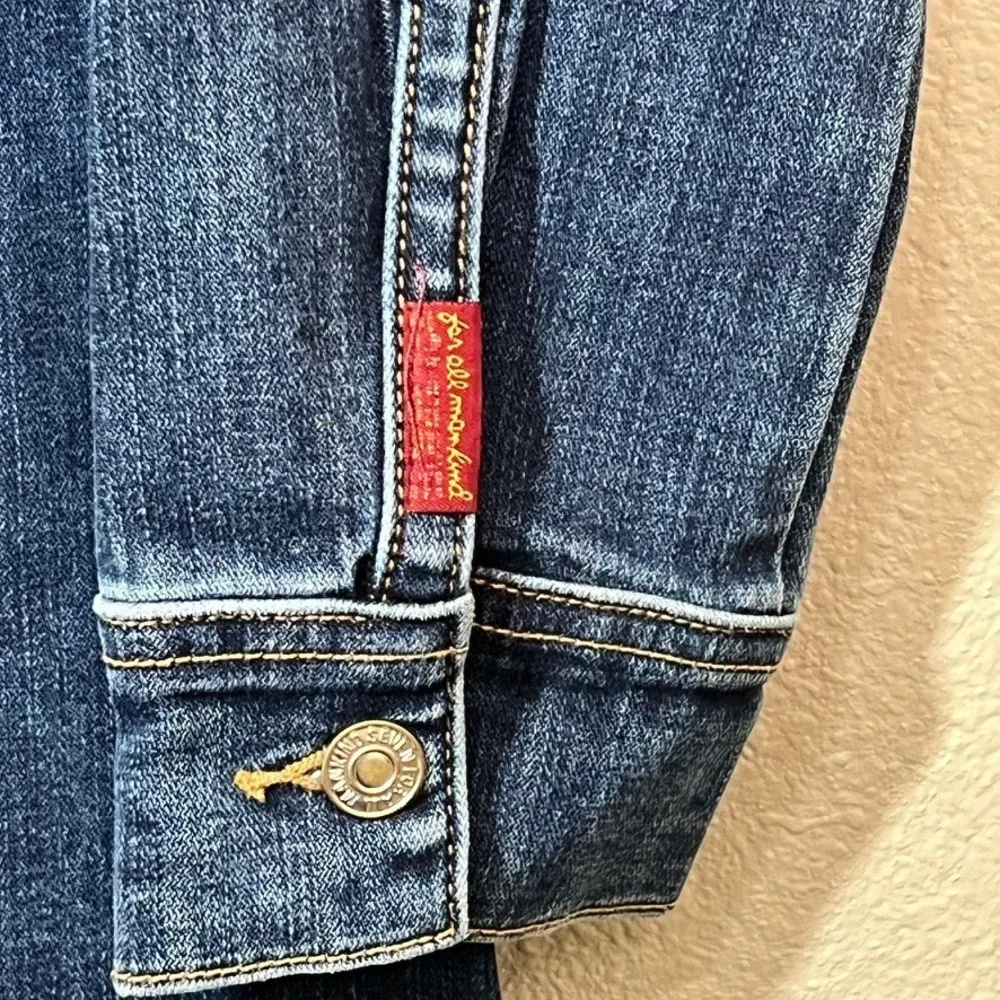 7 For All Mankind Denim Shirt Dress M Lapis Long Sleeve Button Front Y2K Western